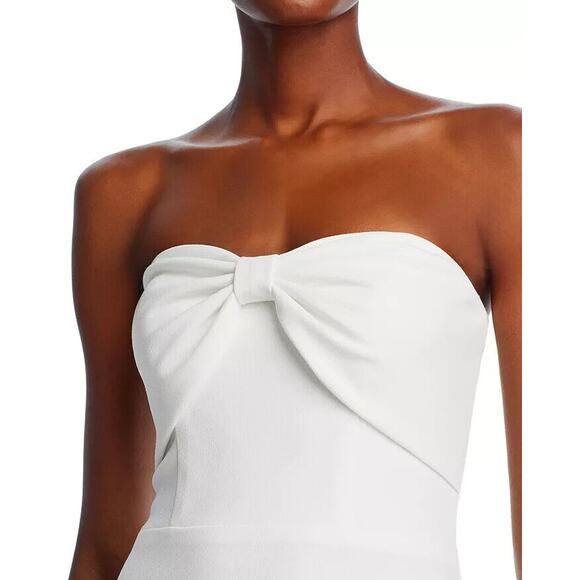 Aqua Scuba Strapless Bow Front Gown Size 10 - Picture 3 of 9